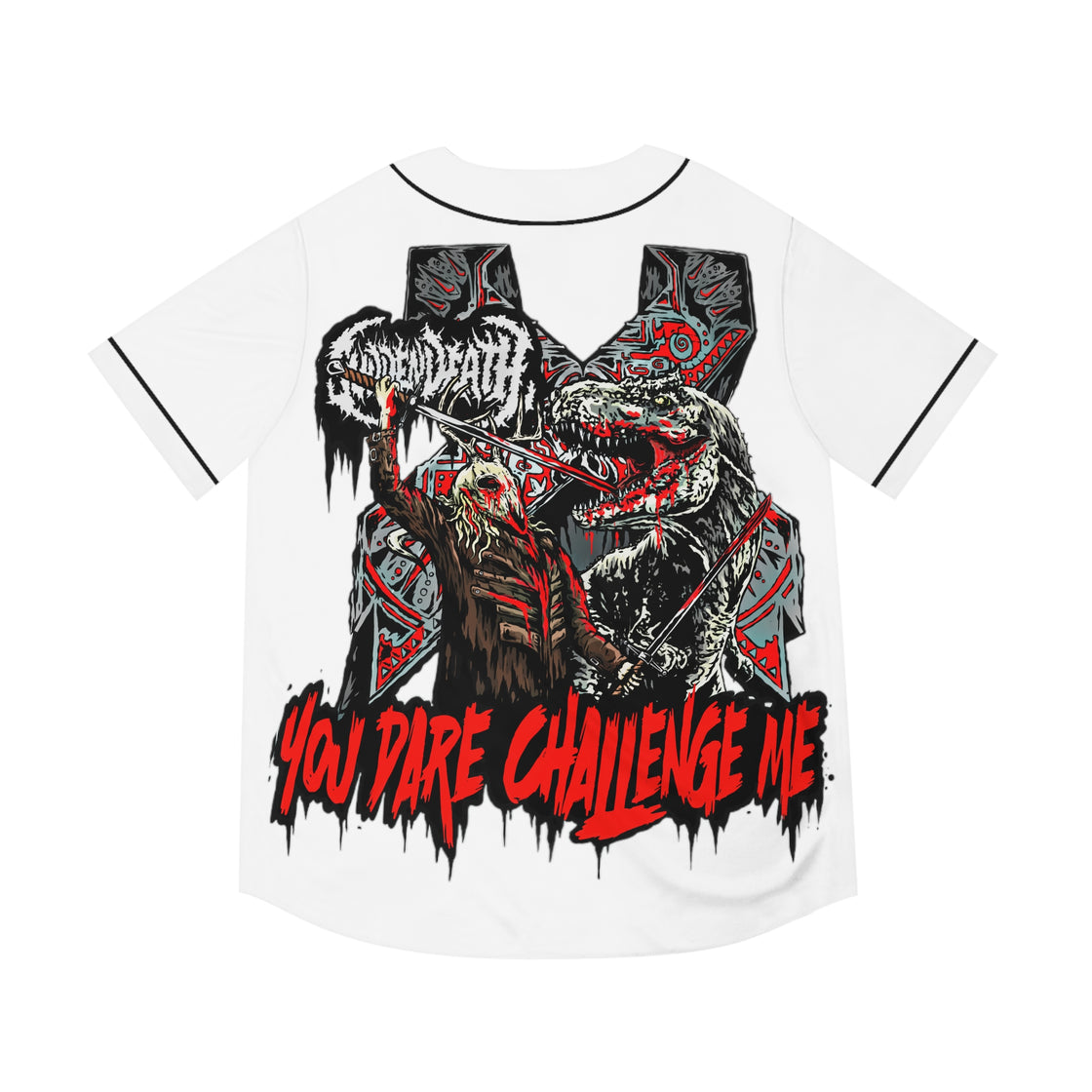 Fully Custom EXCISION SVDDEN DEATH Jersey (Lost Lands) White Out - EDMCLOTHINGSTORE