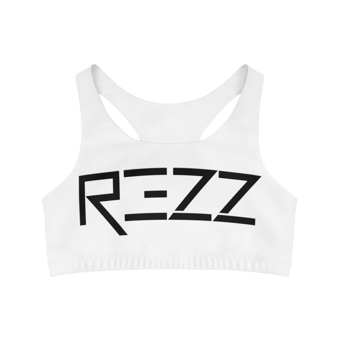 Rezz Crop Top Jersey (White) Sports Bra - EDMCLOTHINGSTORE