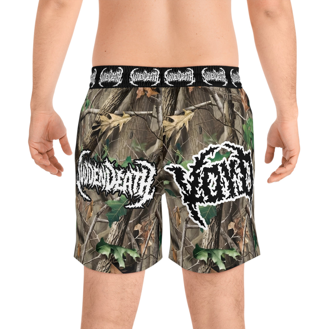 Svdden Death Voyd Lost Lands Men's Mid-Length Swim Shorts (Black) Rave Shorts