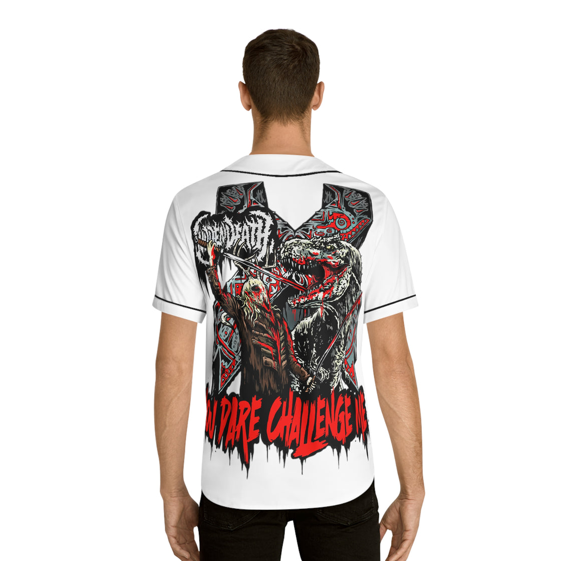 Fully Custom EXCISION SVDDEN DEATH Jersey (Lost Lands) White Out - EDMCLOTHINGSTORE