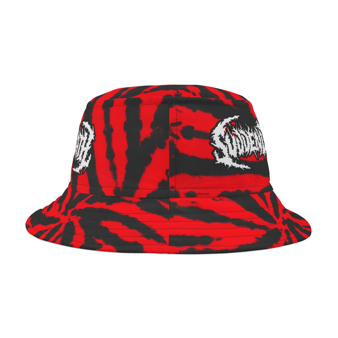 Svdden Death Red & Black Tie-Dye Bucket Hat - Unleash Your Festival Vibes! Edm Bucket Hat - EDMCLOTHINGSTORE