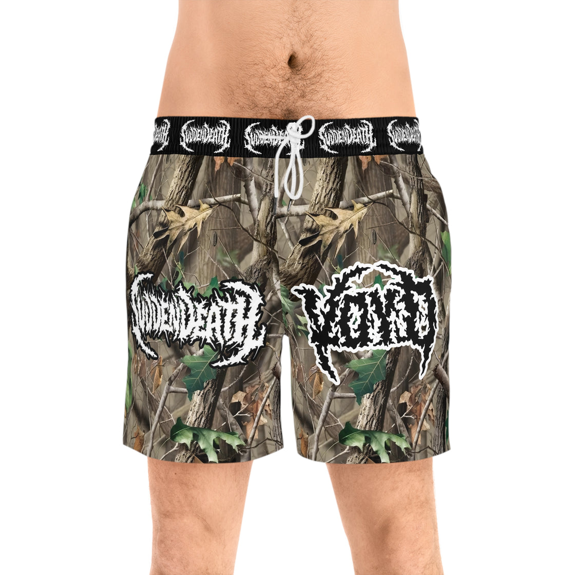 Svdden Death Voyd Lost Lands Men's Mid-Length Swim Shorts (Black) Rave Shorts