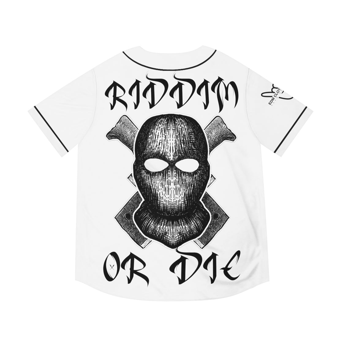 Riddim Or Die Jersey (Ski Mask) (White) - EDMCLOTHINGSTORE