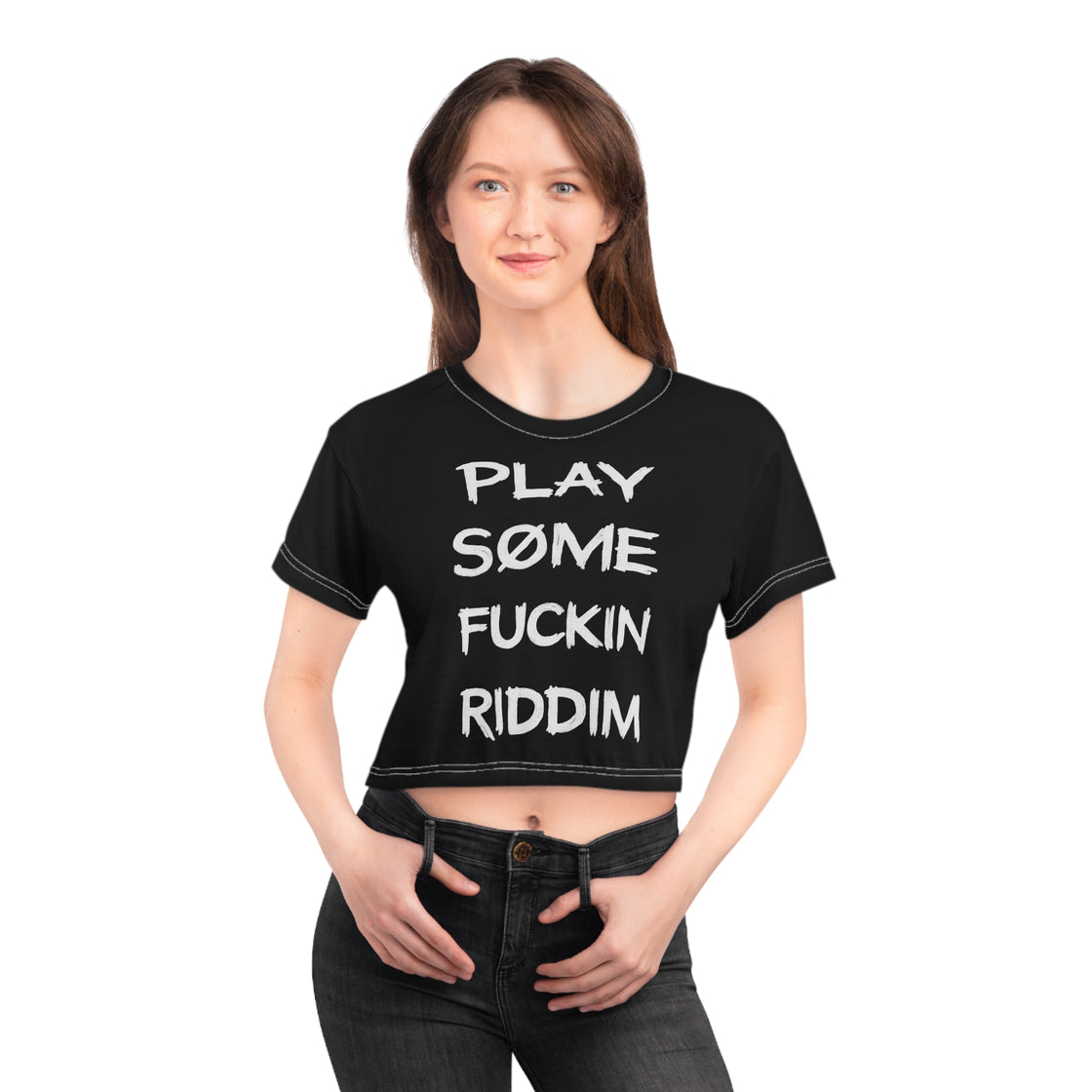Play Some Fkin Riddim Crop Top Festival Crop Top