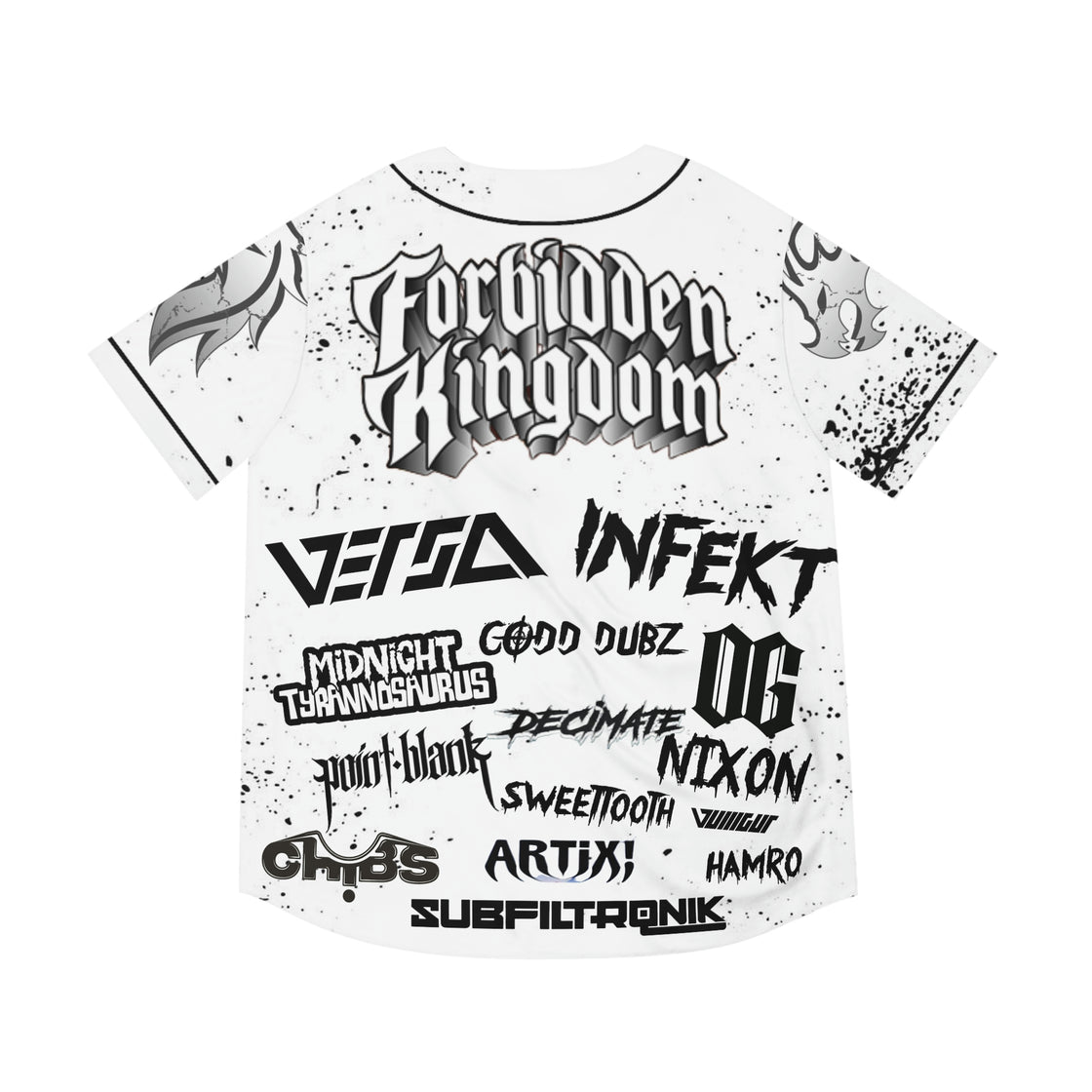 Forbidden Kingdom Jersey Riddim Versa Artix! decimate chibs Codd dubz Hamro, infekt, OG nixin subfiltronik point.blank sweettooth vulllgur - EDMCLOTHINGSTORE