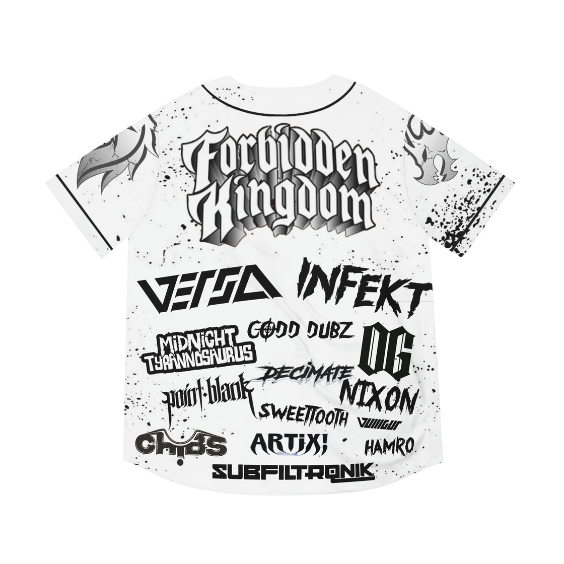 Forbidden Kingdom Jersey Riddim Versa Artix! decimate chibs Codd dubz Hamro, infekt, OG nixin subfiltronik point.blank sweettooth vulllgur - EDMCLOTHINGSTORE