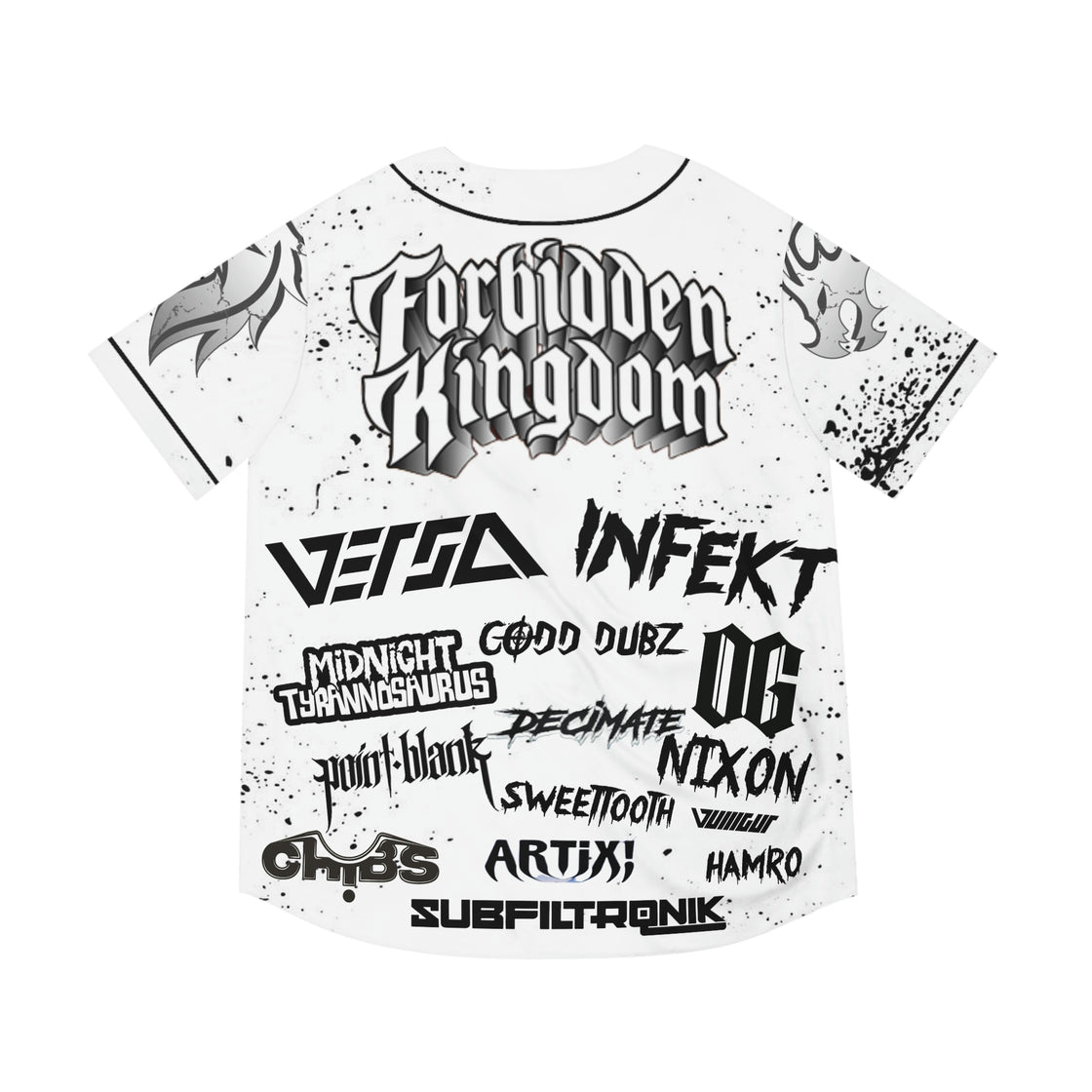 Forbidden Kingdom Jersey Riddim Versa Artix! decimate chibs Codd dubz Hamro, infekt, OG nixin subfiltronik point.blank sweettooth vulllgur - EDMCLOTHINGSTORE
