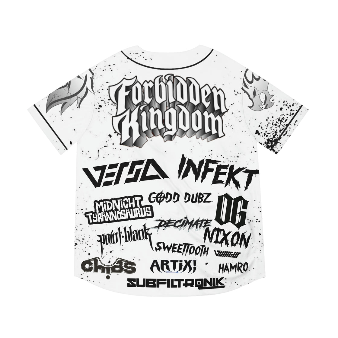 Forbidden Kingdom Jersey Riddim Versa Artix! decimate chibs Codd dubz Hamro, infekt, OG nixin subfiltronik point.blank sweettooth vulllgur - EDMCLOTHINGSTORE