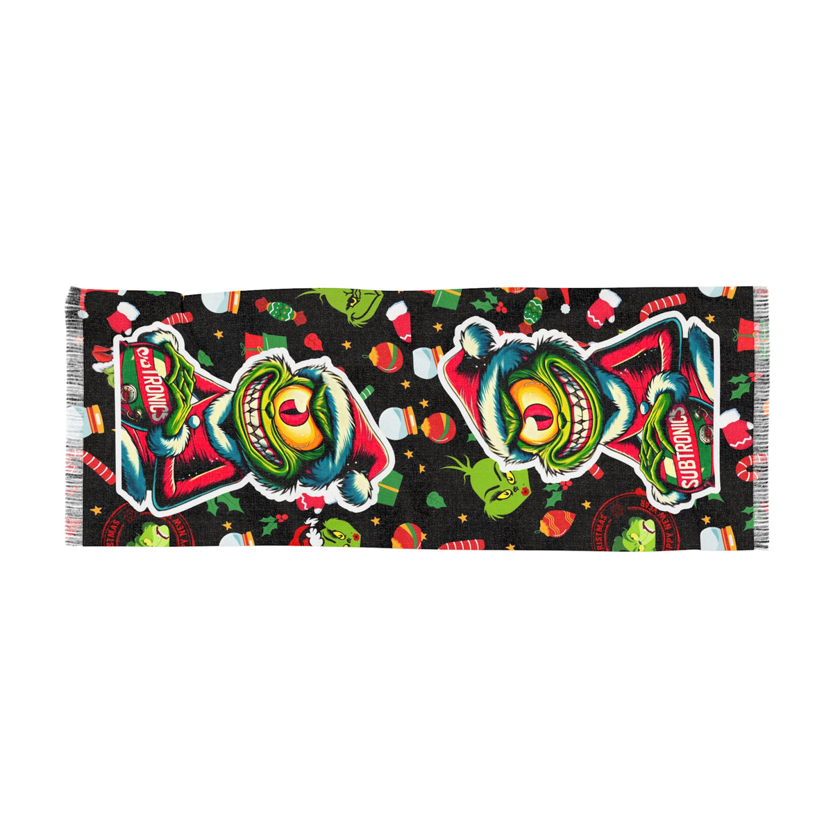 Light Scarf - Subtronics Grinch Rave Lightweight Pashmina - EDMCLOTHINGSTORE