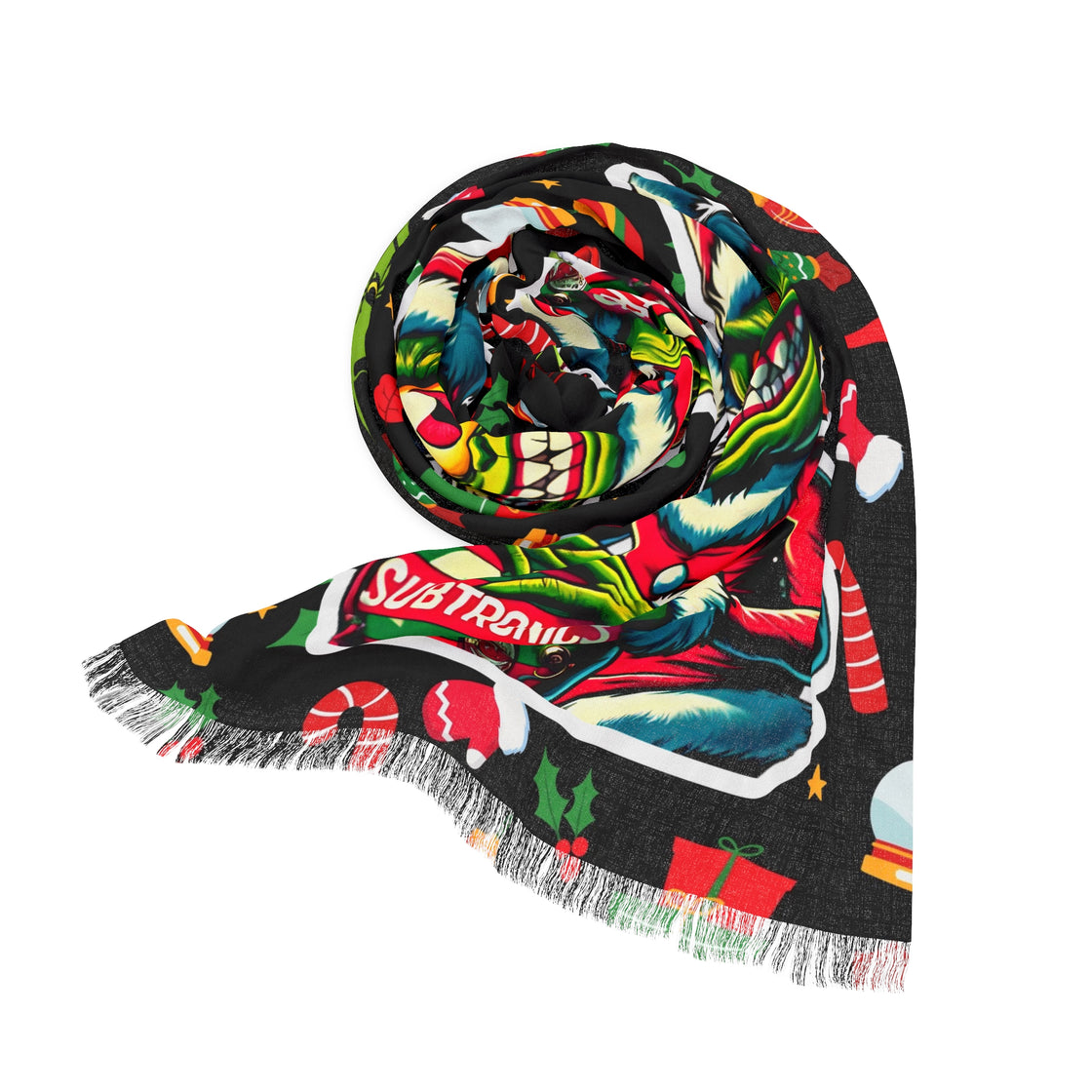 Light Scarf - Subtronics Grinch Rave Lightweight Pashmina - EDMCLOTHINGSTORE