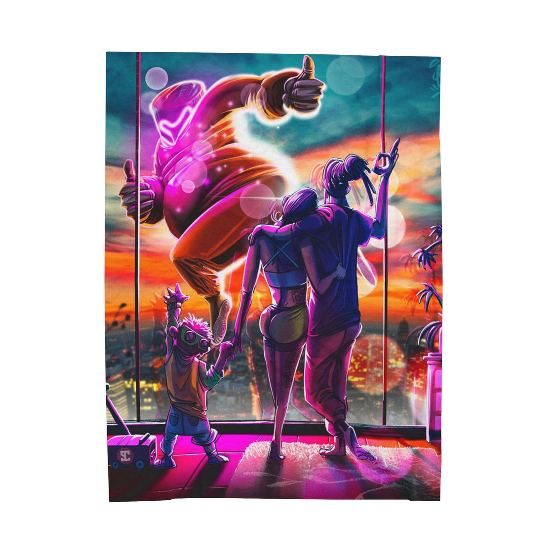 Ganja White Night Mr Wobbe Velveteen Plush Blanket - EDMCLOTHINGSTORE