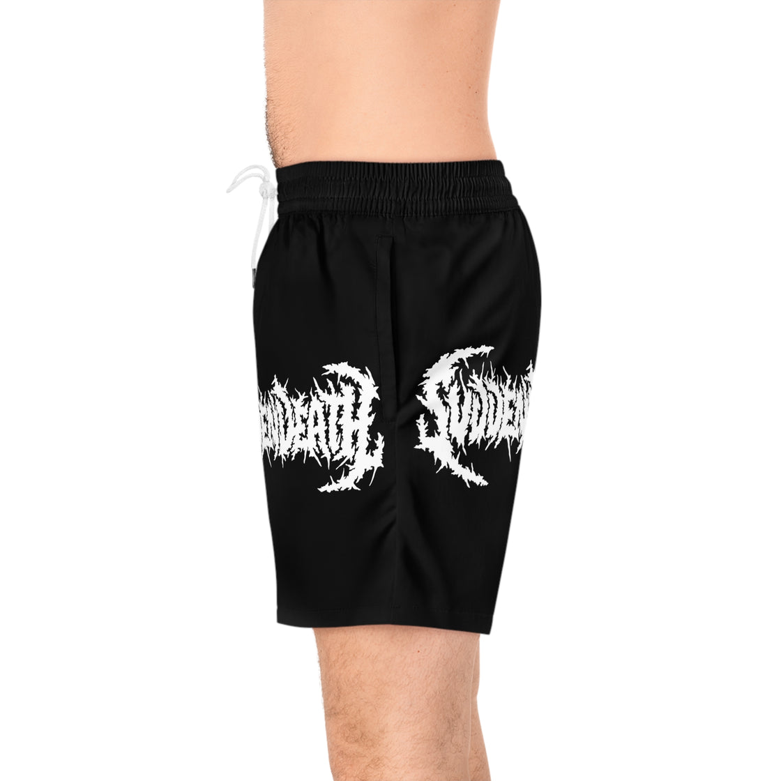 Svdden Death Voyd Men's Mid-Length Swim Shorts (Black) - EDMCLOTHINGSTORE