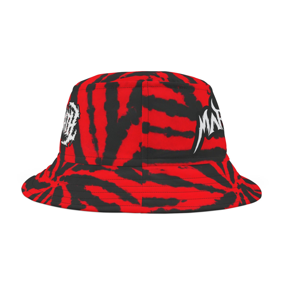Maruada & Svdden Death Red & Black Tie-Dye Bucket Hat - Unleash Your Festival Vibes! Edm Bucket Hat - EDMCLOTHINGSTORE