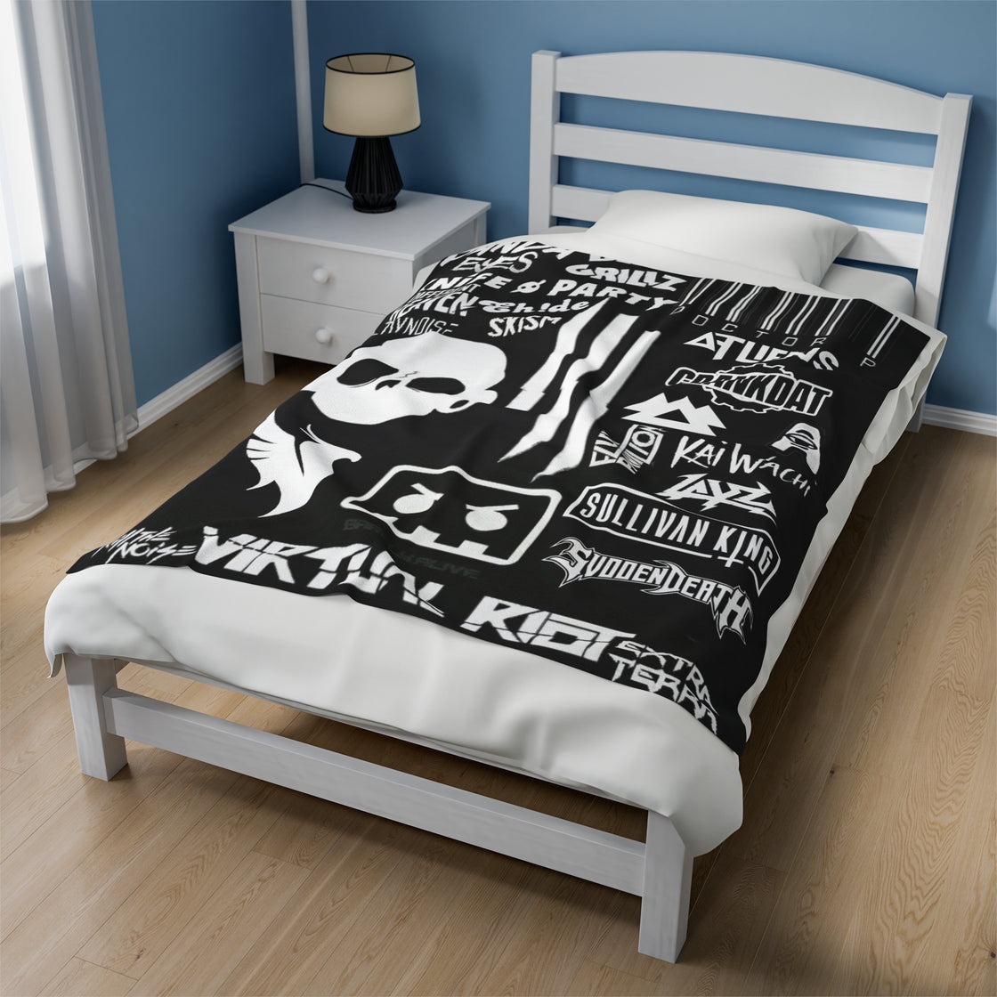 Sullivan King Jessica Audiofred Svdden Death Layz Barely Alive Wakaan Illenium Excision Velveteen Plush Blanket - EDMCLOTHINGSTORE