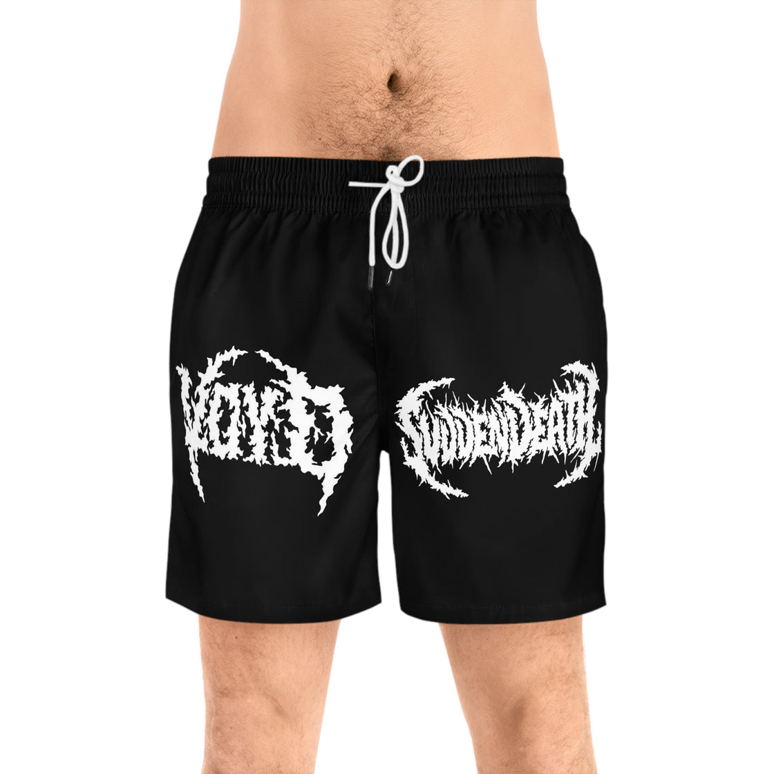Svdden Death Voyd Men's Mid-Length Swim Shorts (Black) - EDMCLOTHINGSTORE