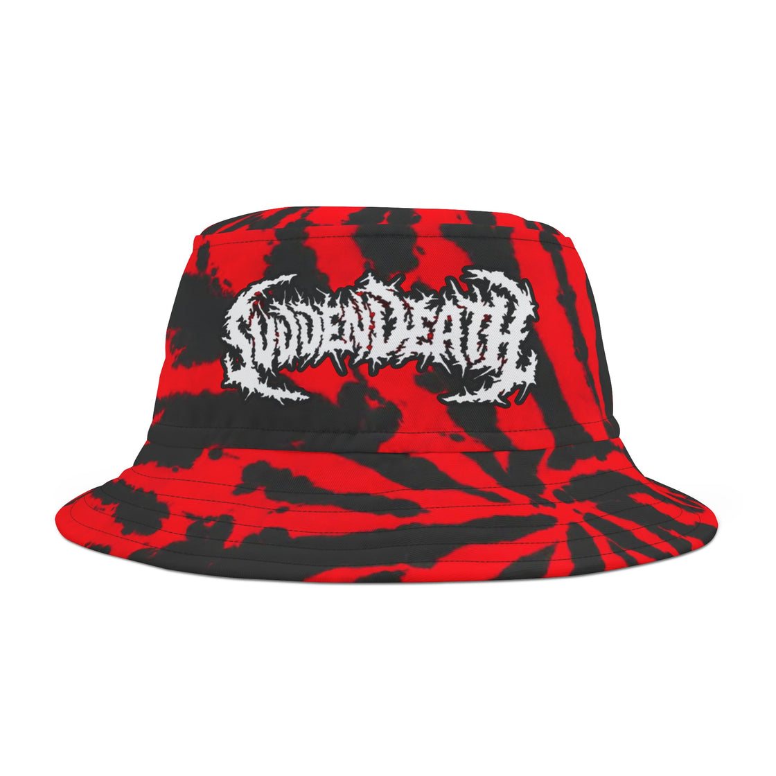 Maruada & Svdden Death Red & Black Tie-Dye Bucket Hat - Unleash Your Festival Vibes! Edm Bucket Hat - EDMCLOTHINGSTORE