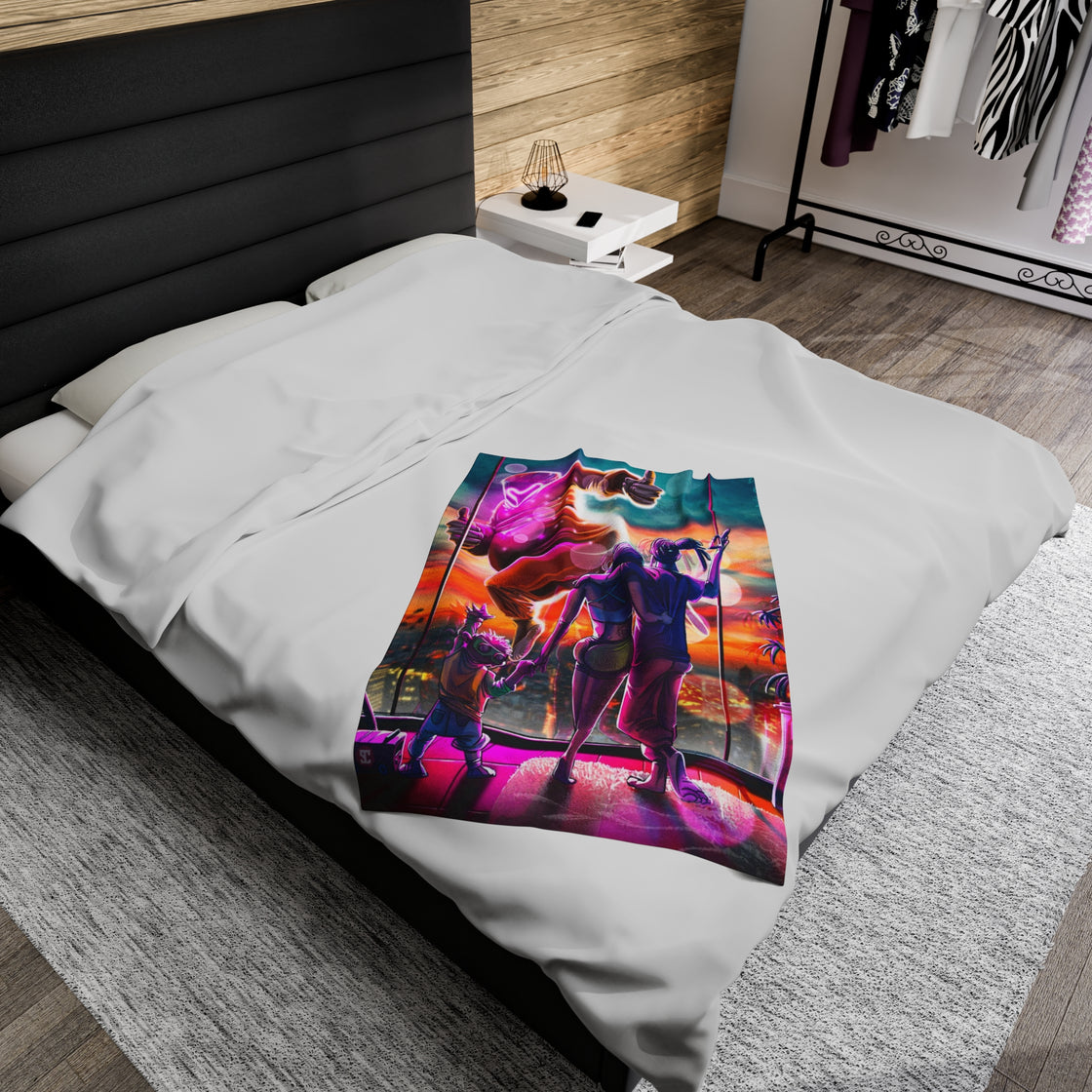 Ganja White Night Mr Wobbe Velveteen Plush Blanket - EDMCLOTHINGSTORE
