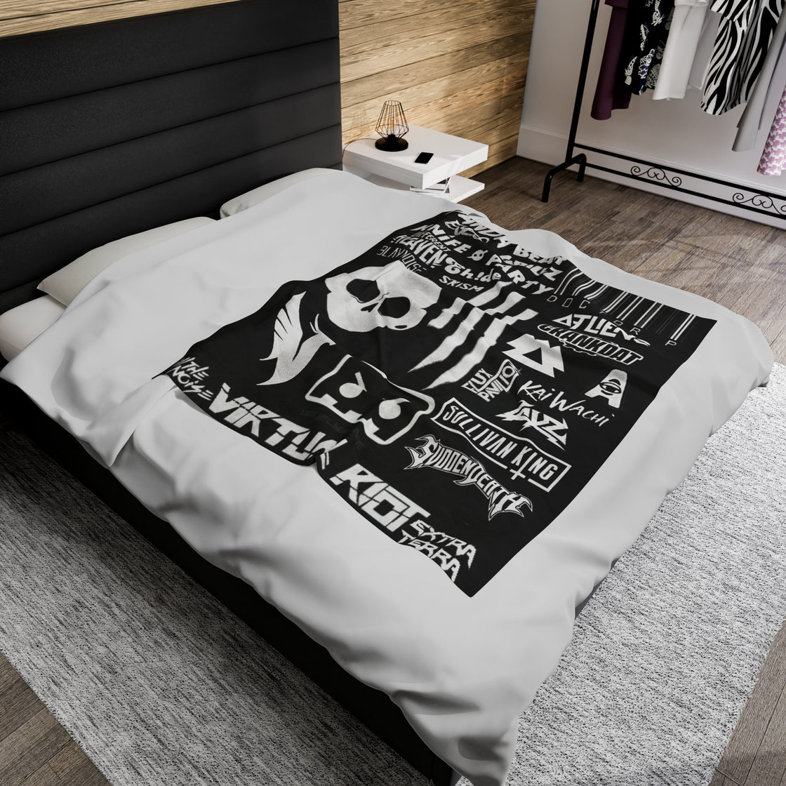 Sullivan King Jessica Audiofred Svdden Death Layz Barely Alive Wakaan Illenium Excision Velveteen Plush Blanket - EDMCLOTHINGSTORE