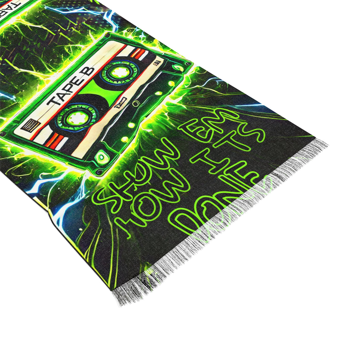 Tape B Pashmina Lightweight Scarf (Show ‘Em How It’s Done) Green - EDMCLOTHINGSTORE
