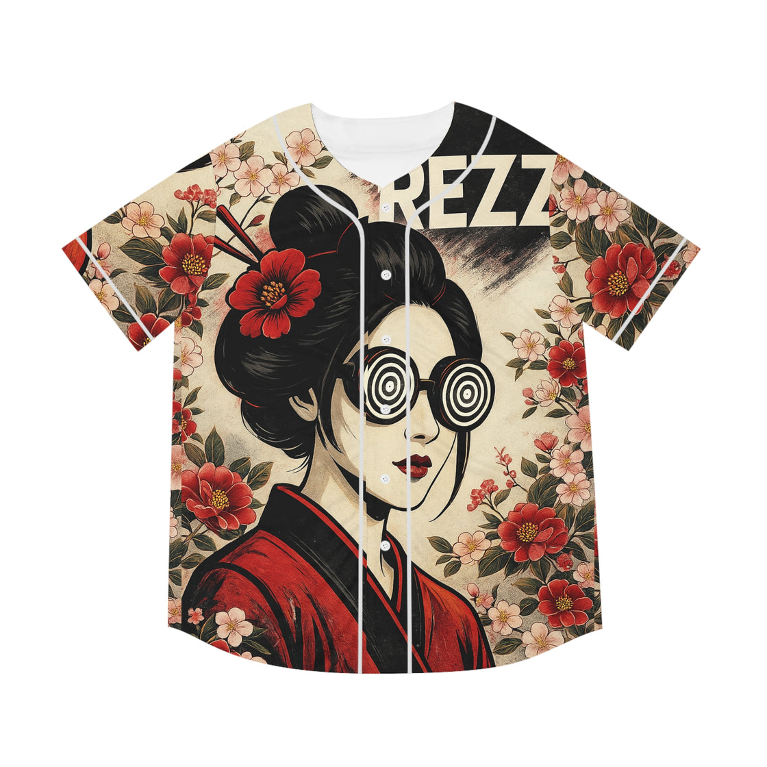 Rezz Jersey Japanese Geisha Art Jersey Floral