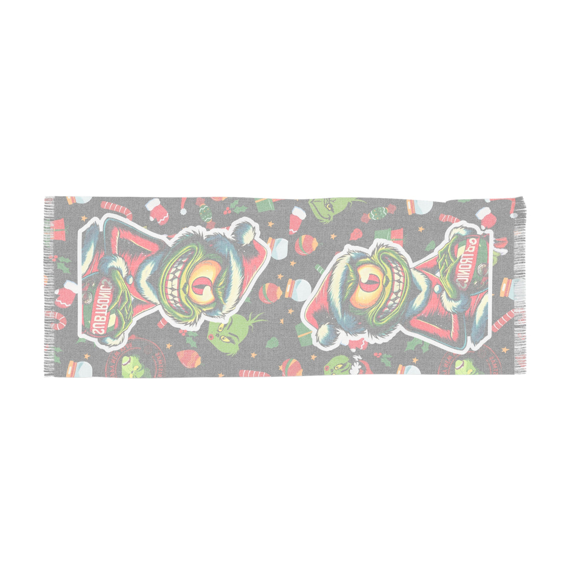 Light Scarf - Subtronics Grinch Rave Lightweight Pashmina - EDMCLOTHINGSTORE