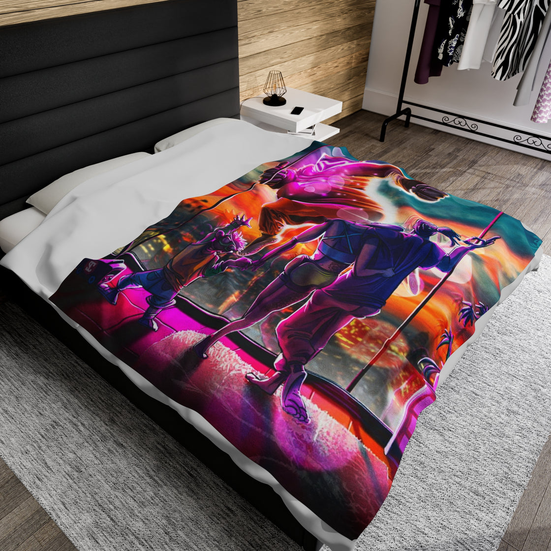 Ganja White Night Mr Wobbe Velveteen Plush Blanket - EDMCLOTHINGSTORE