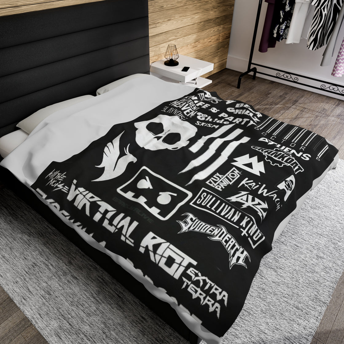 Sullivan King Jessica Audiofred Svdden Death Layz Barely Alive Wakaan Illenium Excision Velveteen Plush Blanket - EDMCLOTHINGSTORE