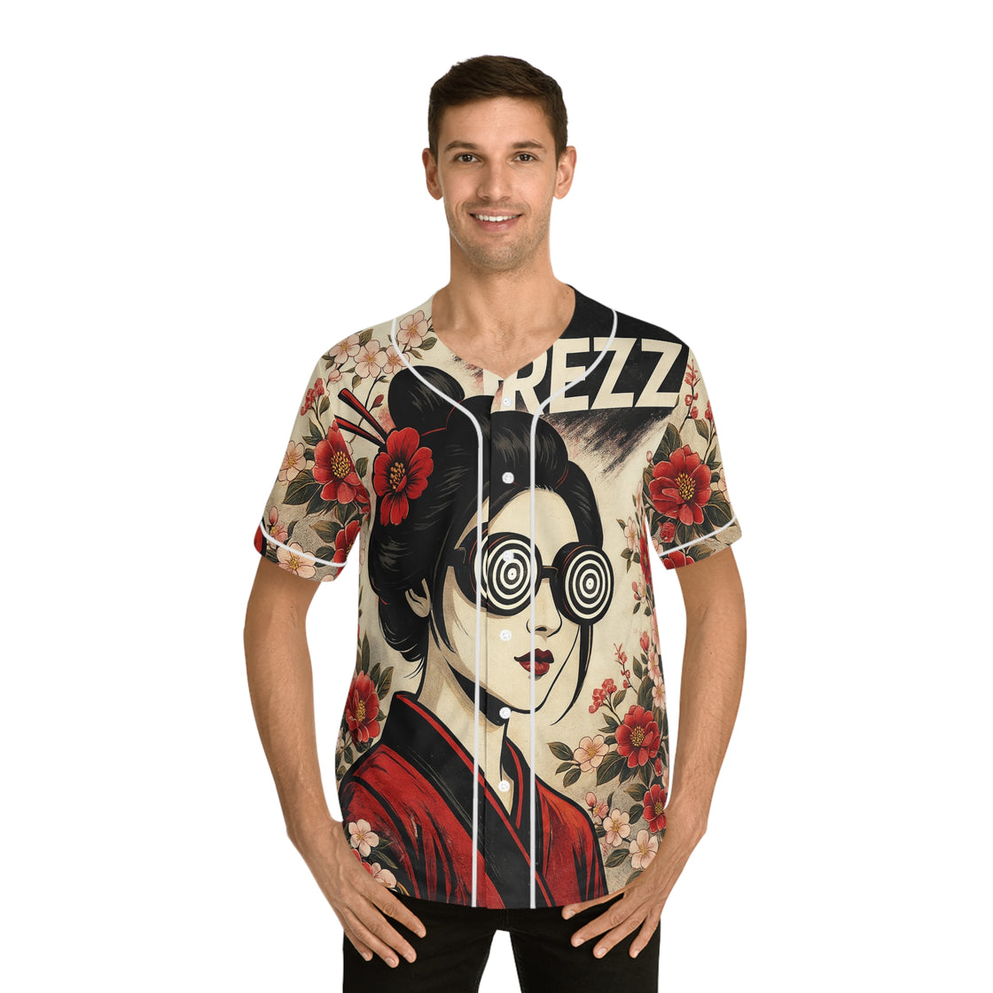 Rezz Jersey Japanese Geisha Art Jersey Floral