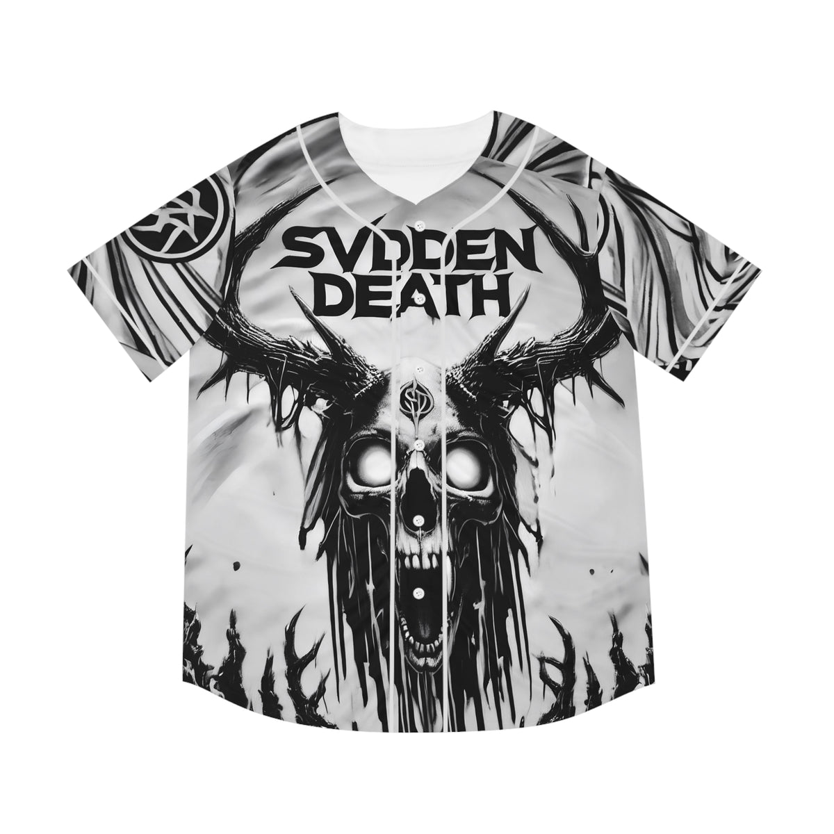 Men's Baseball Jersey SVDDEN DEATH Black & White Unleash Chaos and Style