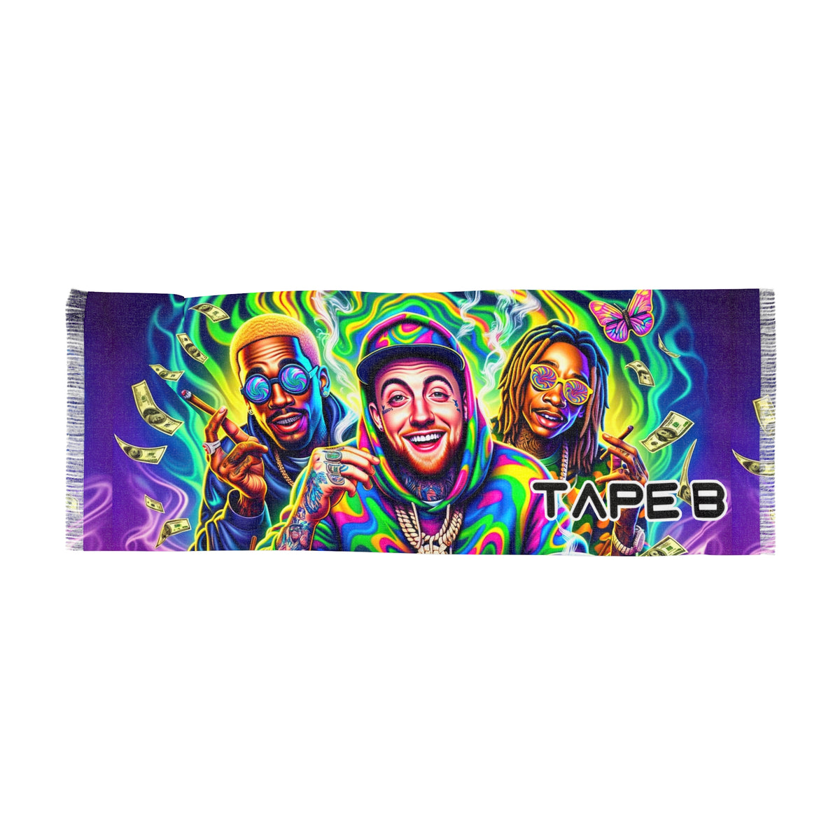 Tape B Pashmina Lightweight Scarf (juicy J, Mac Miller, Wiz Khalifa)