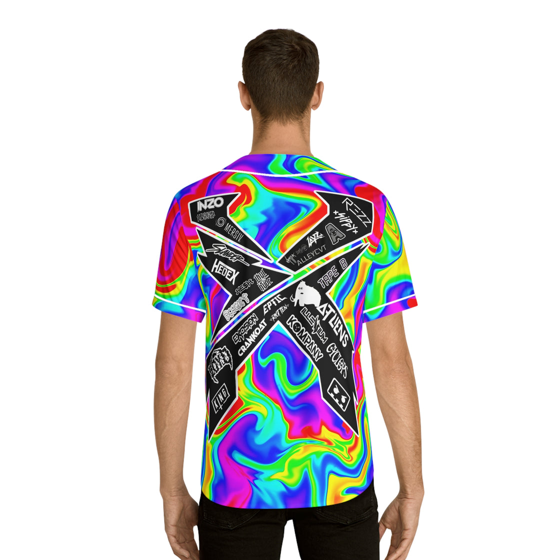 Colorful Lost Lands Artist Jersey 2025 Excision, SVDDEN Death, Sullivan King, Illenium, Rezz, Slander, Kompany, Crankdat, Wooli, Tape B, Hedex, Mersiv, ATLiens, Boogie T, Cyclops, Jessica Audiffred, Vampa, Sippy, Layz