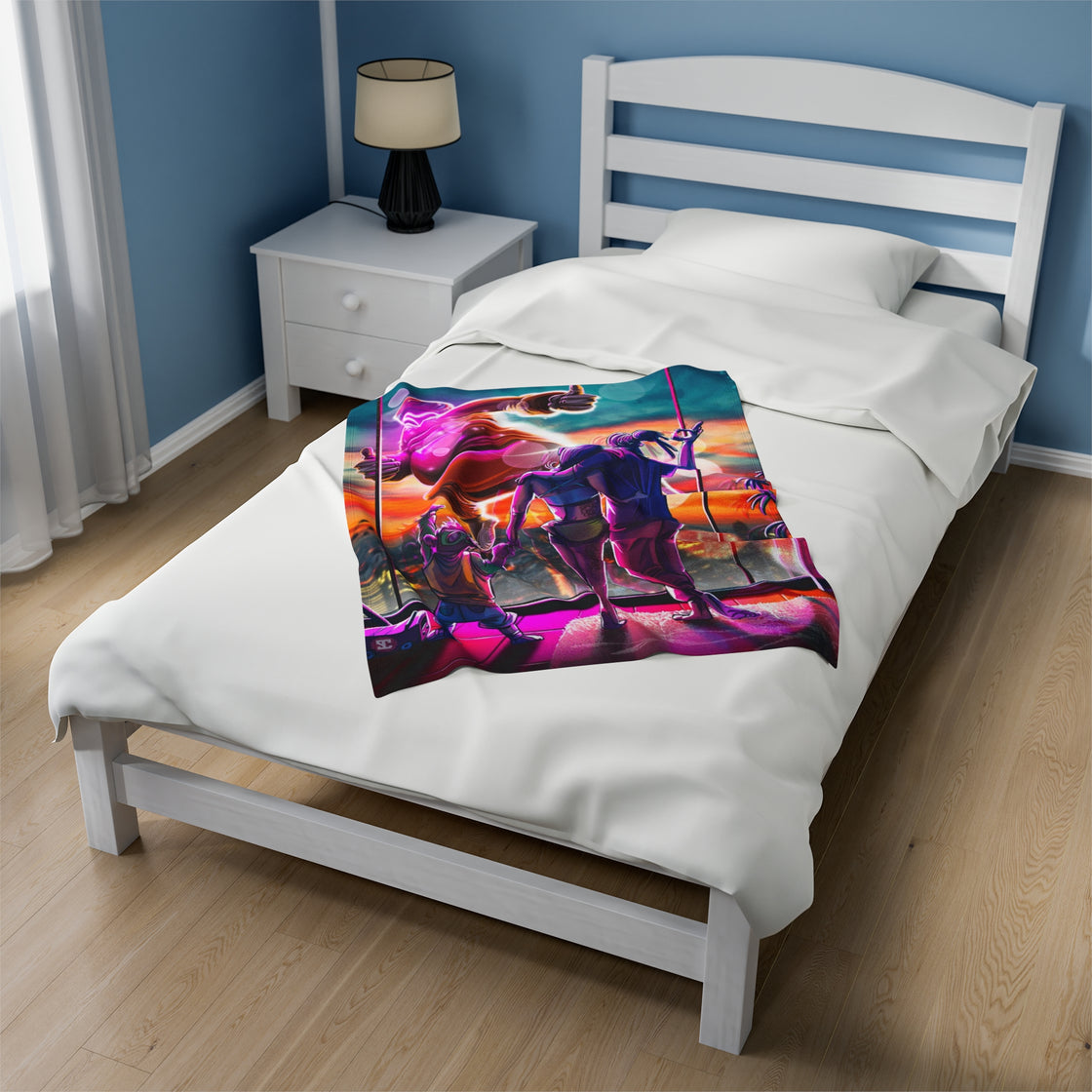 Ganja White Night Mr Wobbe Velveteen Plush Blanket - EDMCLOTHINGSTORE