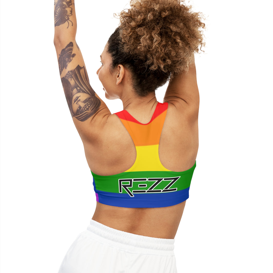 Rezz Crop Top Jersey (Pride) Sports Bra - EDMCLOTHINGSTORE