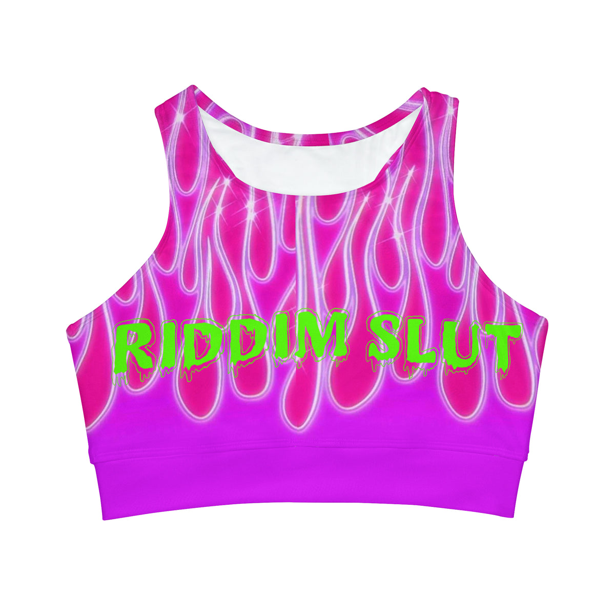 Riddim Slut Crop Top Jersey Bikini Top (FIRE)