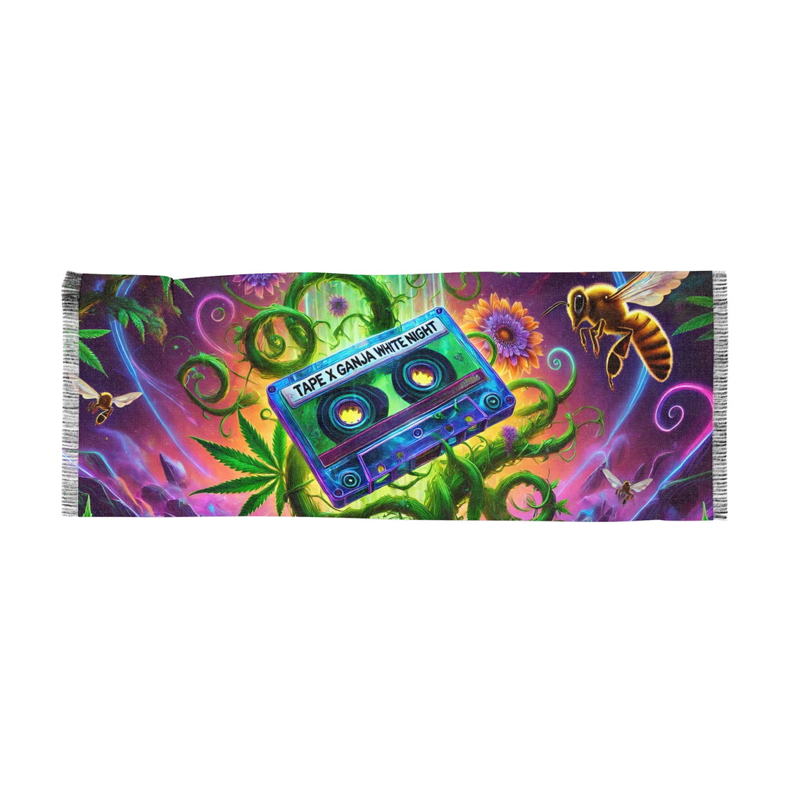 Tape B Ganja White Night Pashmina Lightweight Scarf