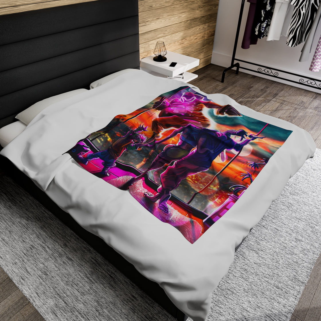 Ganja White Night Mr Wobbe Velveteen Plush Blanket - EDMCLOTHINGSTORE
