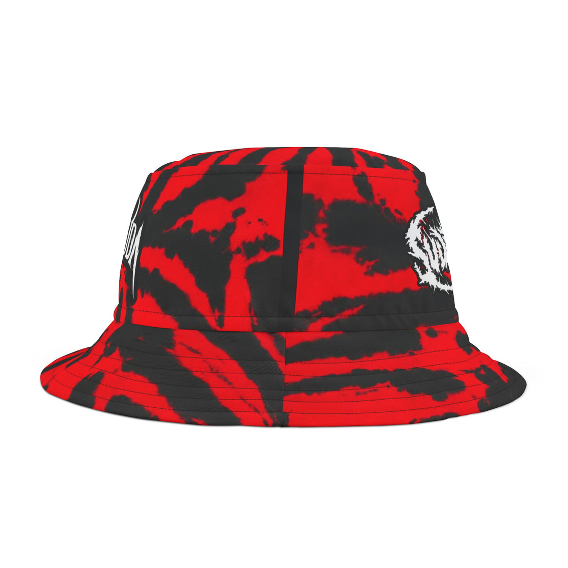 Maruada & Svdden Death Red & Black Tie-Dye Bucket Hat - Unleash Your Festival Vibes! Edm Bucket Hat - EDMCLOTHINGSTORE