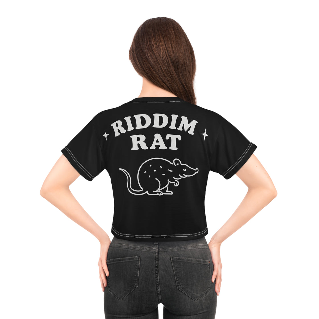 White Riddim Rat Crop Top Rave Crop Top Festival Crop Top