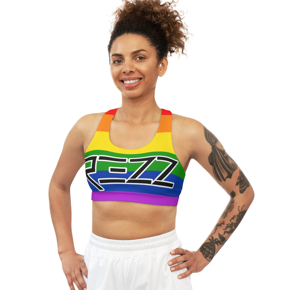 Rezz Crop Top Jersey (Pride) Sports Bra - EDMCLOTHINGSTORE