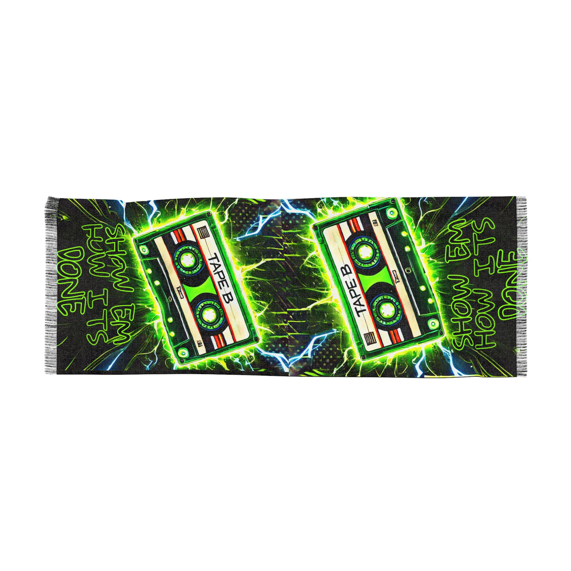 Tape B Pashmina Lightweight Scarf (Show ‘Em How It’s Done) Green - EDMCLOTHINGSTORE