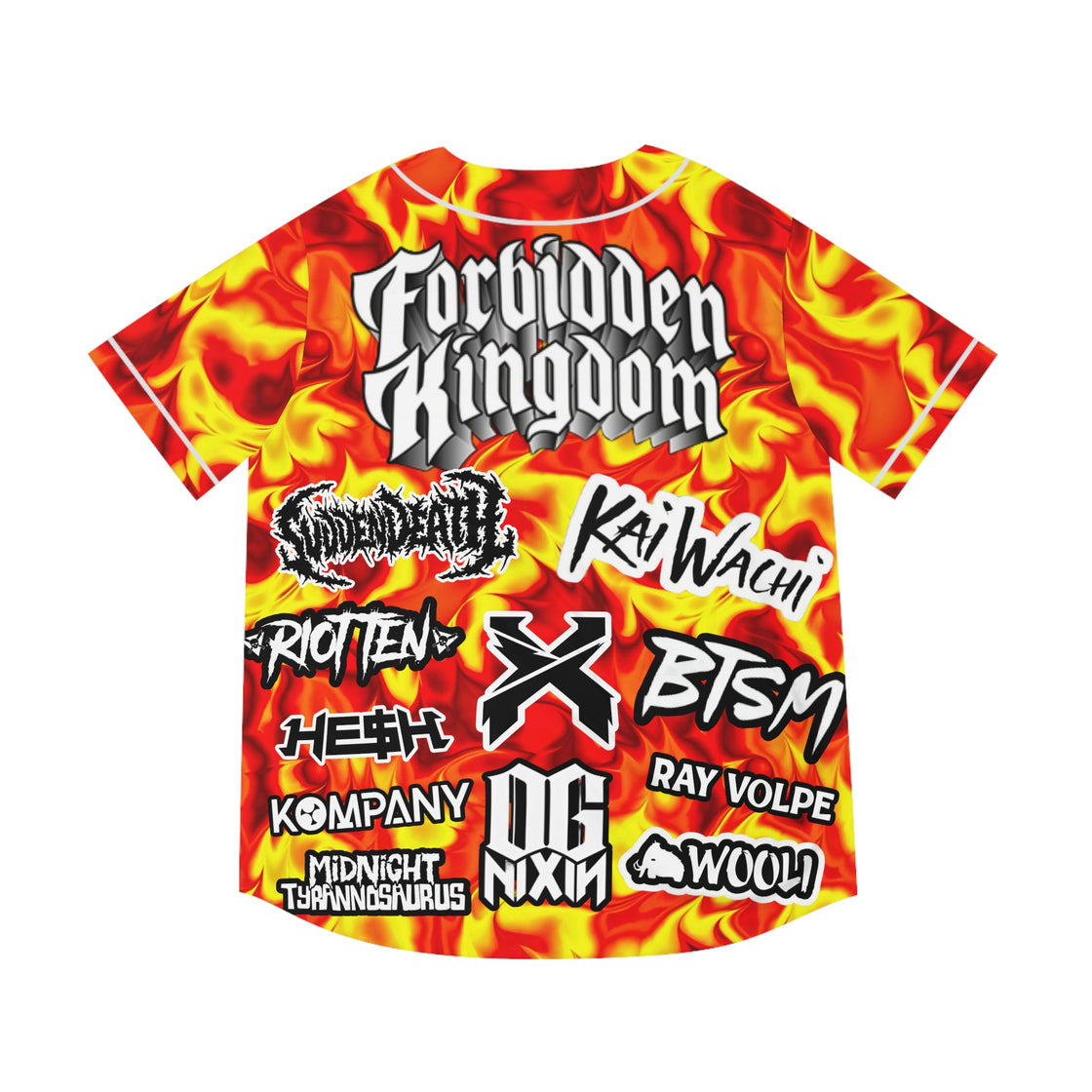 Exclusive Fire Camo Forbidden Kingdom Jersey Excision Svdden Death Komapny Roit Ten Wooli BTSM  Hesh OG Nixon Kia Waichi - EDMCLOTHINGSTORE