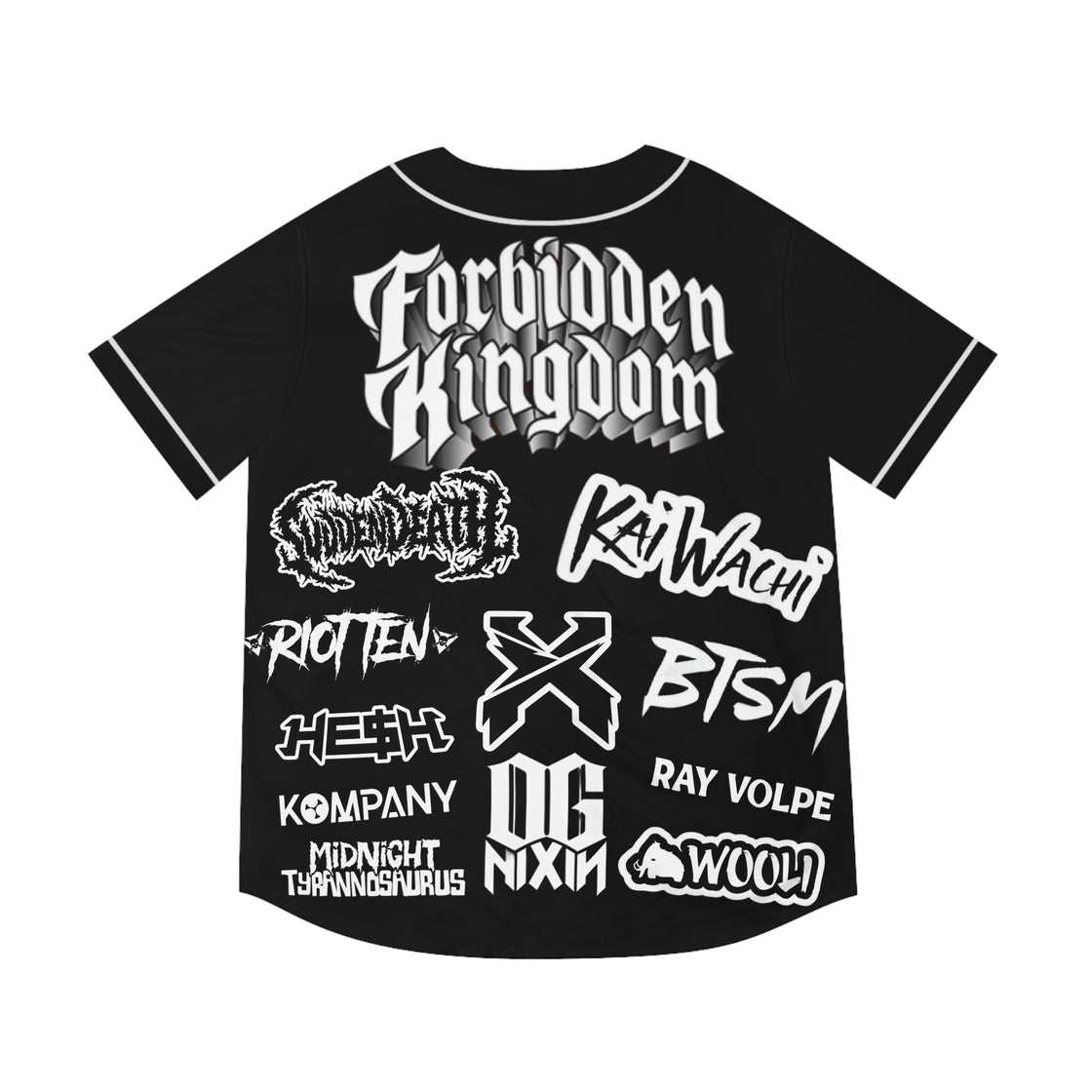 Exclusive Black Forbidden Kingdom Jersey Excision Svdden Death Komapny Roit Ten Wooli BTSM  Hesh OG Nixon Kia Waichi - EDMCLOTHINGSTORE