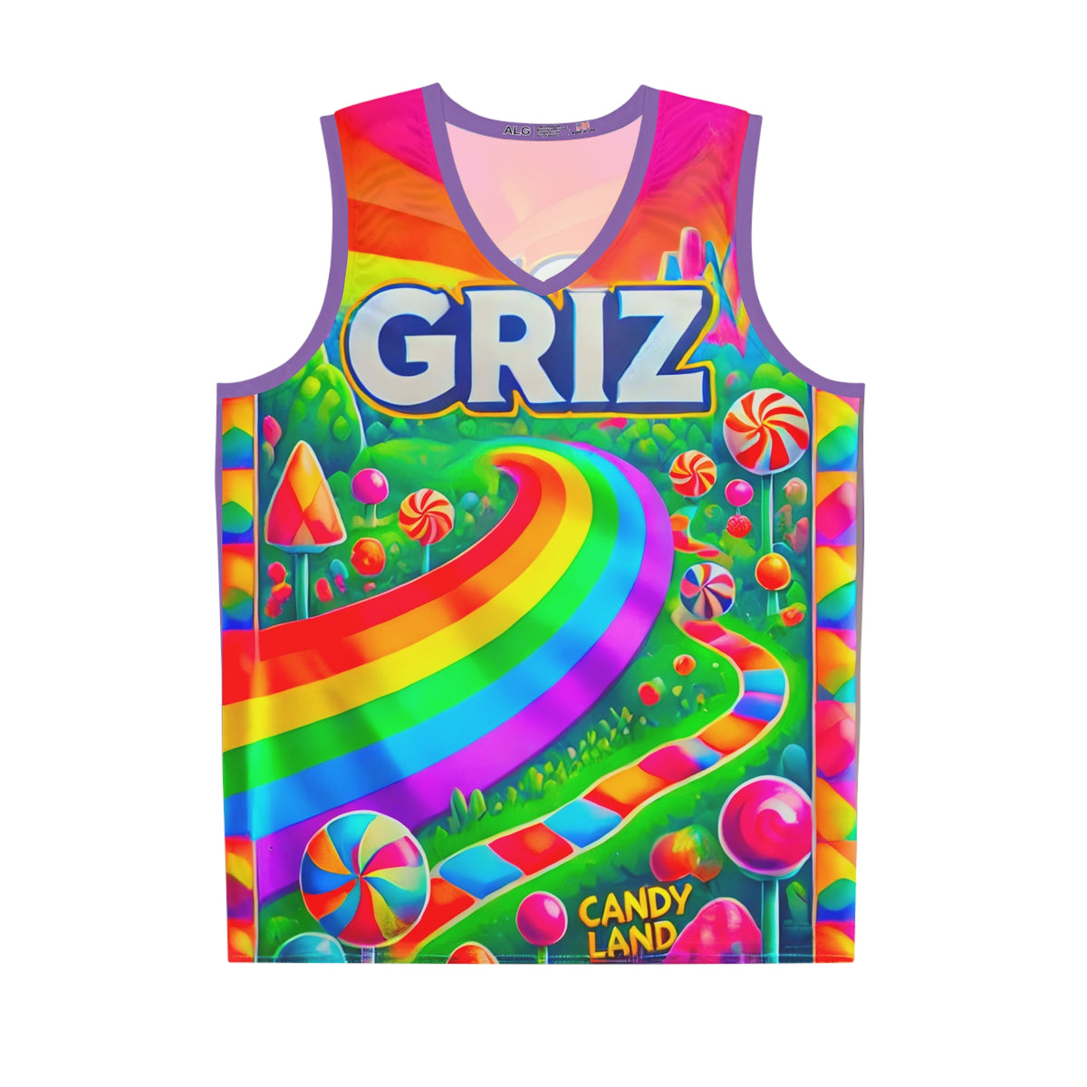 GRIZ Basketball Jersey (Candy Land Theme) - EDMCLOTHINGSTORE