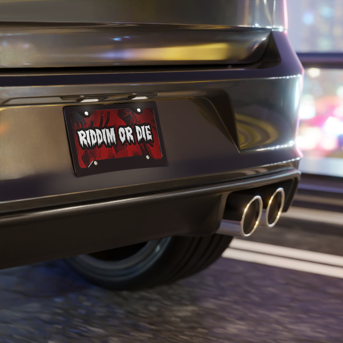Riddim Or Die Car Plate - EDMCLOTHINGSTORE