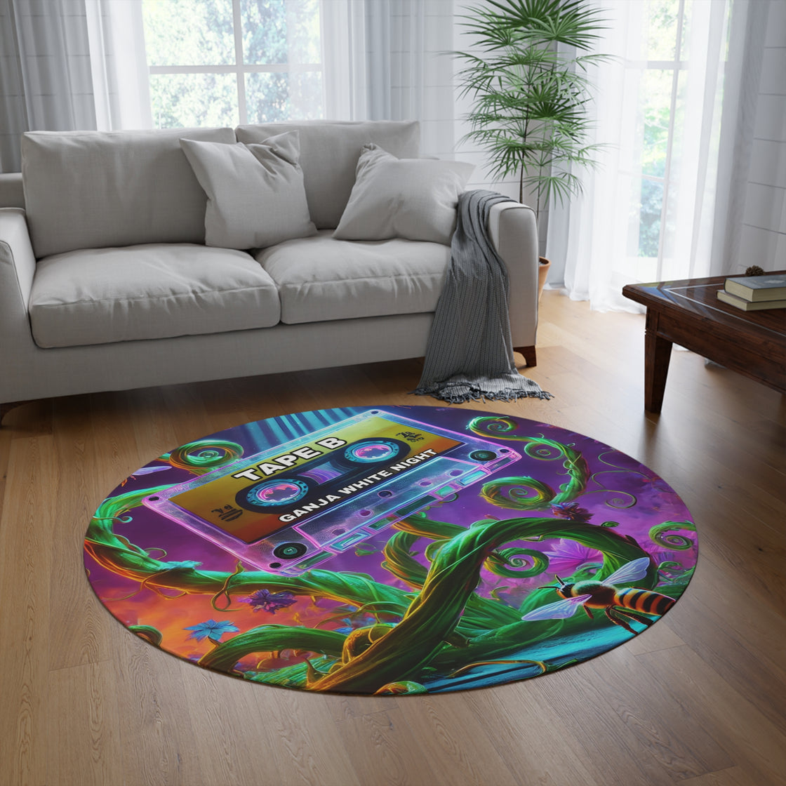 Tape B Round Rug - EDMCLOTHINGSTORE