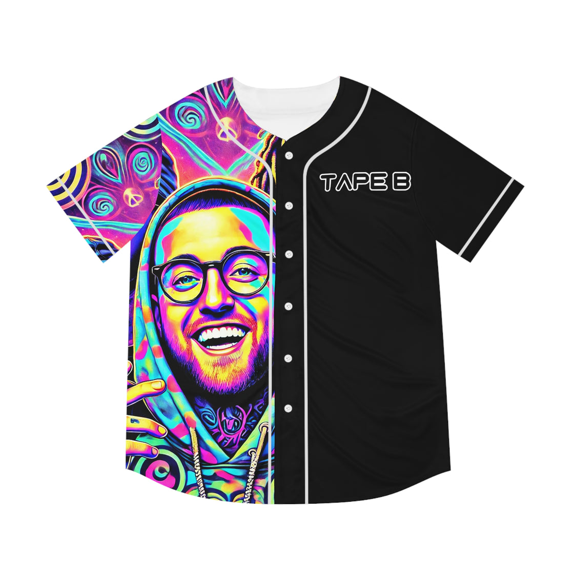 Tape B trippy rave baseball jersey for edm festivals Top Seller - EDMCLOTHINGSTORE