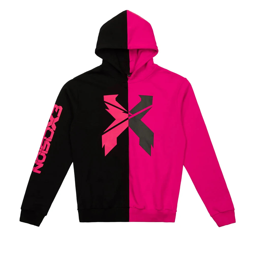 Excision Excision Sliced Logo Split Hoodie 2024 Nexus Tour Merch Long Sleeve Streetwear Women Men Hooded Sweatshirt 3D Clothes - EDMCLOTHINGSTORE