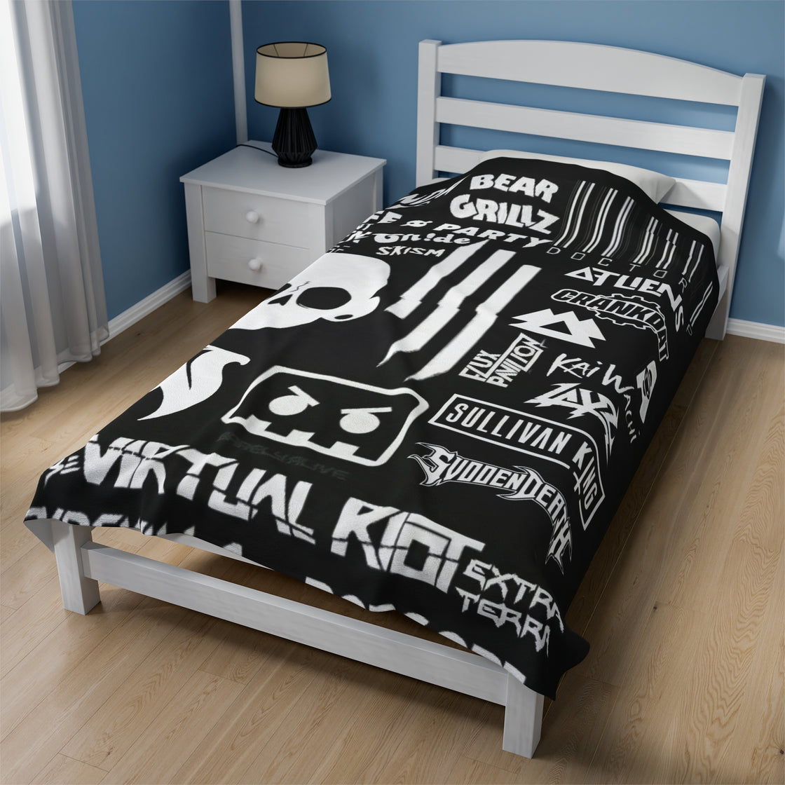 Sullivan King Jessica Audiofred Svdden Death Layz Barely Alive Wakaan Illenium Excision Velveteen Plush Blanket - EDMCLOTHINGSTORE