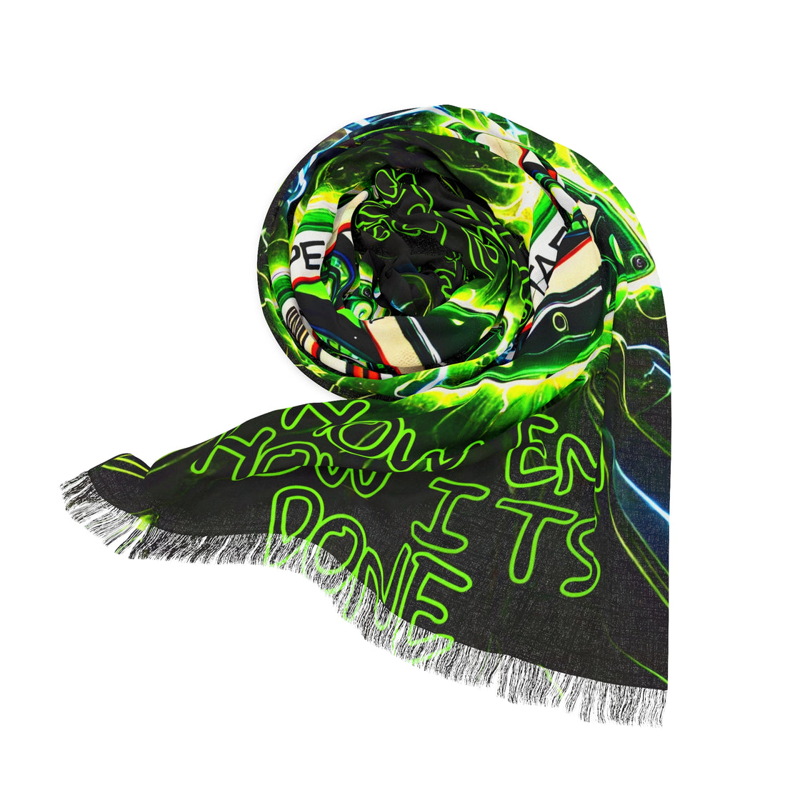 Tape B Pashmina Lightweight Scarf (Show ‘Em How It’s Done) Green - EDMCLOTHINGSTORE