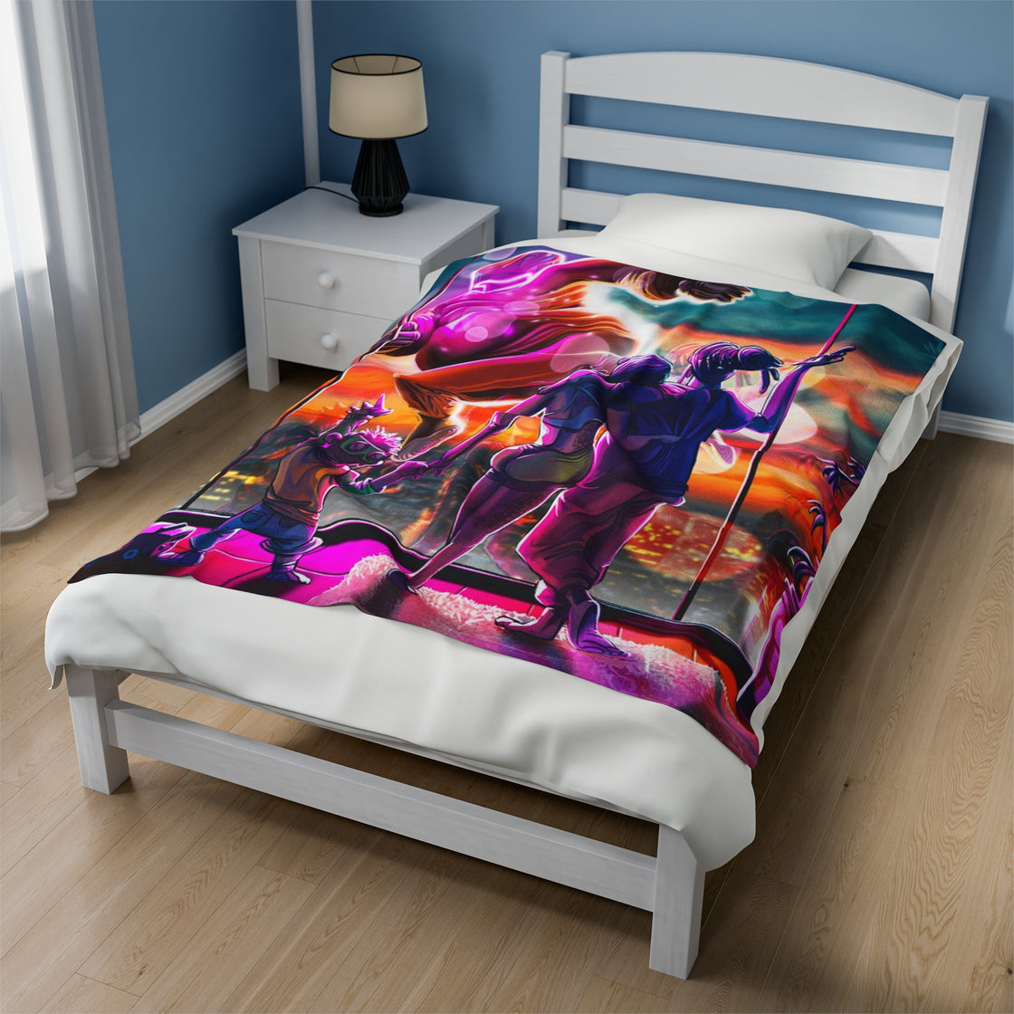 Ganja White Night Mr Wobbe Velveteen Plush Blanket - EDMCLOTHINGSTORE